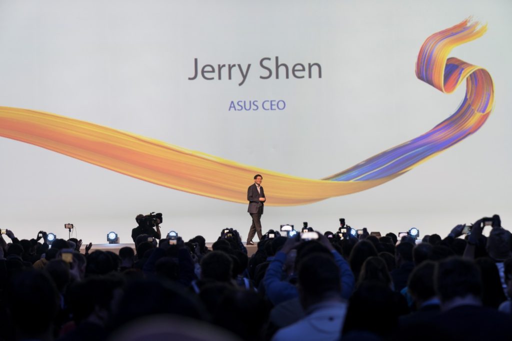 ASUS CEO, Jerry Shen, opens the Back to 5: ZenFone 5 Unveil at MWC 2018 in Barcelona.