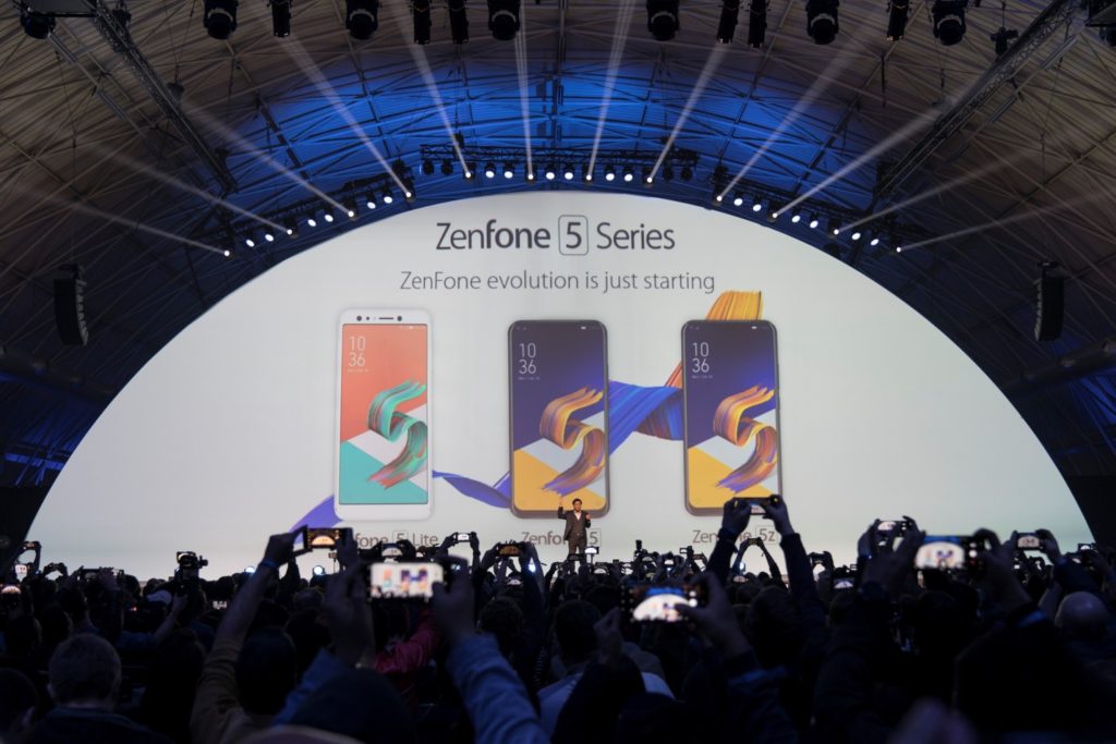 ASUS CEO, Jerry Shen, unveils the latest generation of intelligent phones, the ZenFone 5 series:  The ZenFone 5 Lite (to be named ZenFone 5Q in Philippines), ZenFone 5 and ZenFone 5Z.