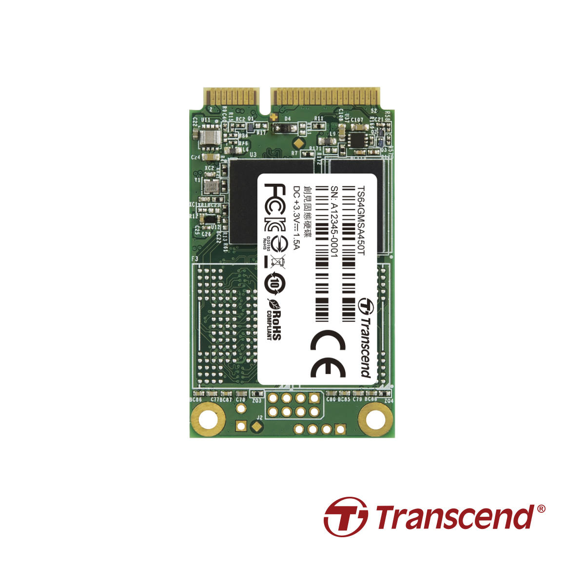 Transcend Announces New MSA450T mSATA 3D TLC SSD for Embedded Applications
