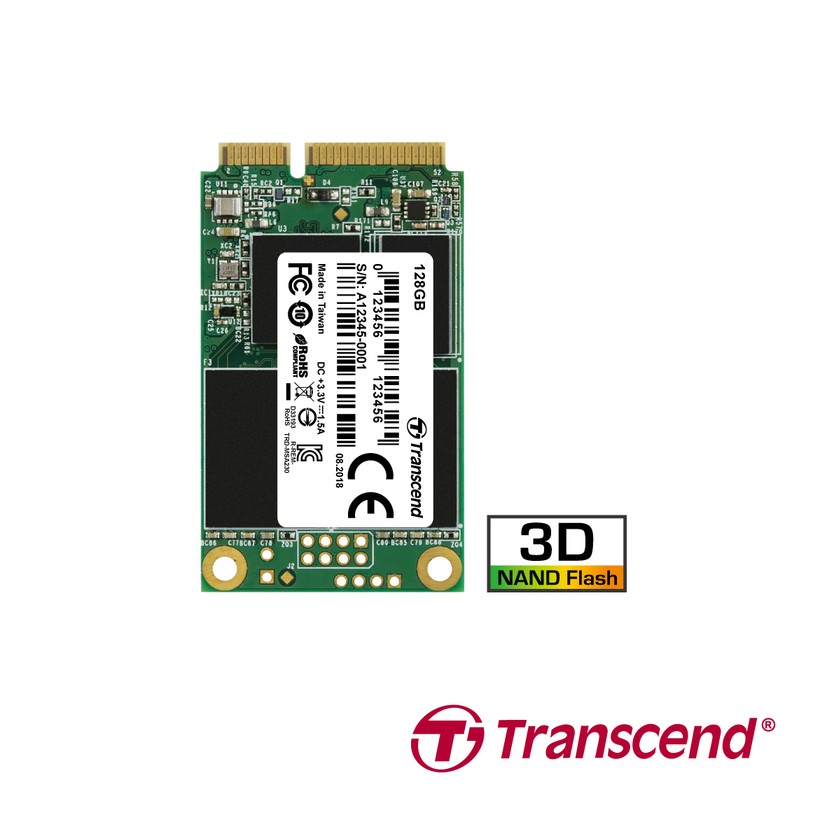 Transcend Brings 3D NAND to mSATA SSD MSA230S