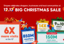 Shopee rounds off a memorable 12.12 Big Christmas Sale with a  six-time uplift in visits on December 12