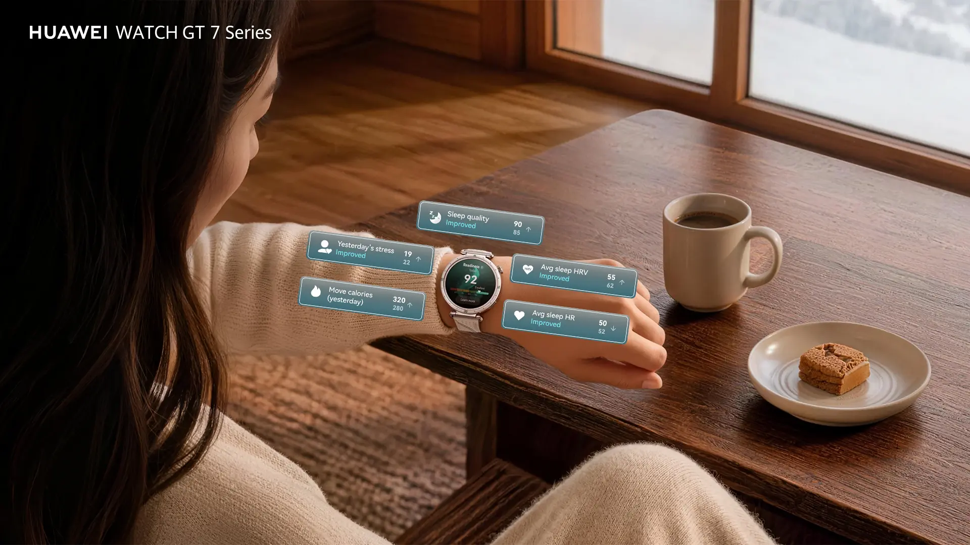 GT 7 Series and editorial image highlighting HUAWEI WATCH GT 7 Series