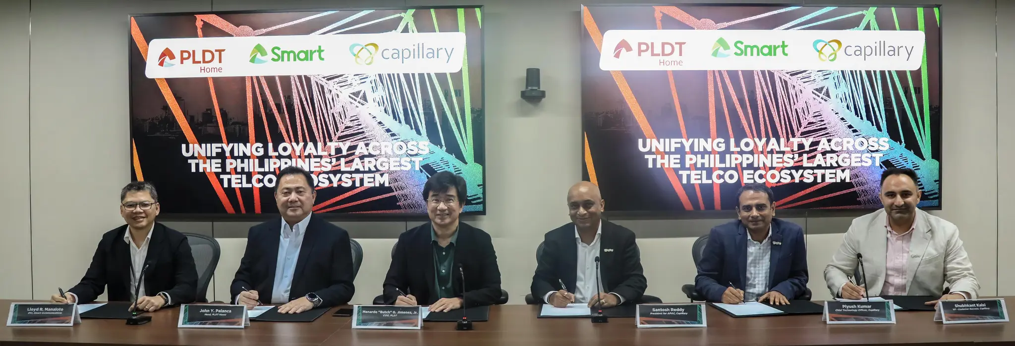 PLDT Smart loyalty ecosystem editorial image highlighting PLDT x Capillary signing photo