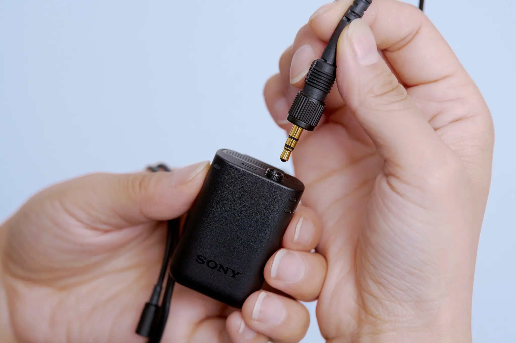 Sony ECM-W5 wireless microphone editorial image highlighting VX9597 Situation 4 Large