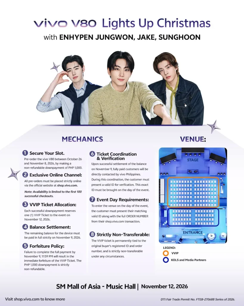vivo V80 ENHYPEN event promotional key visual