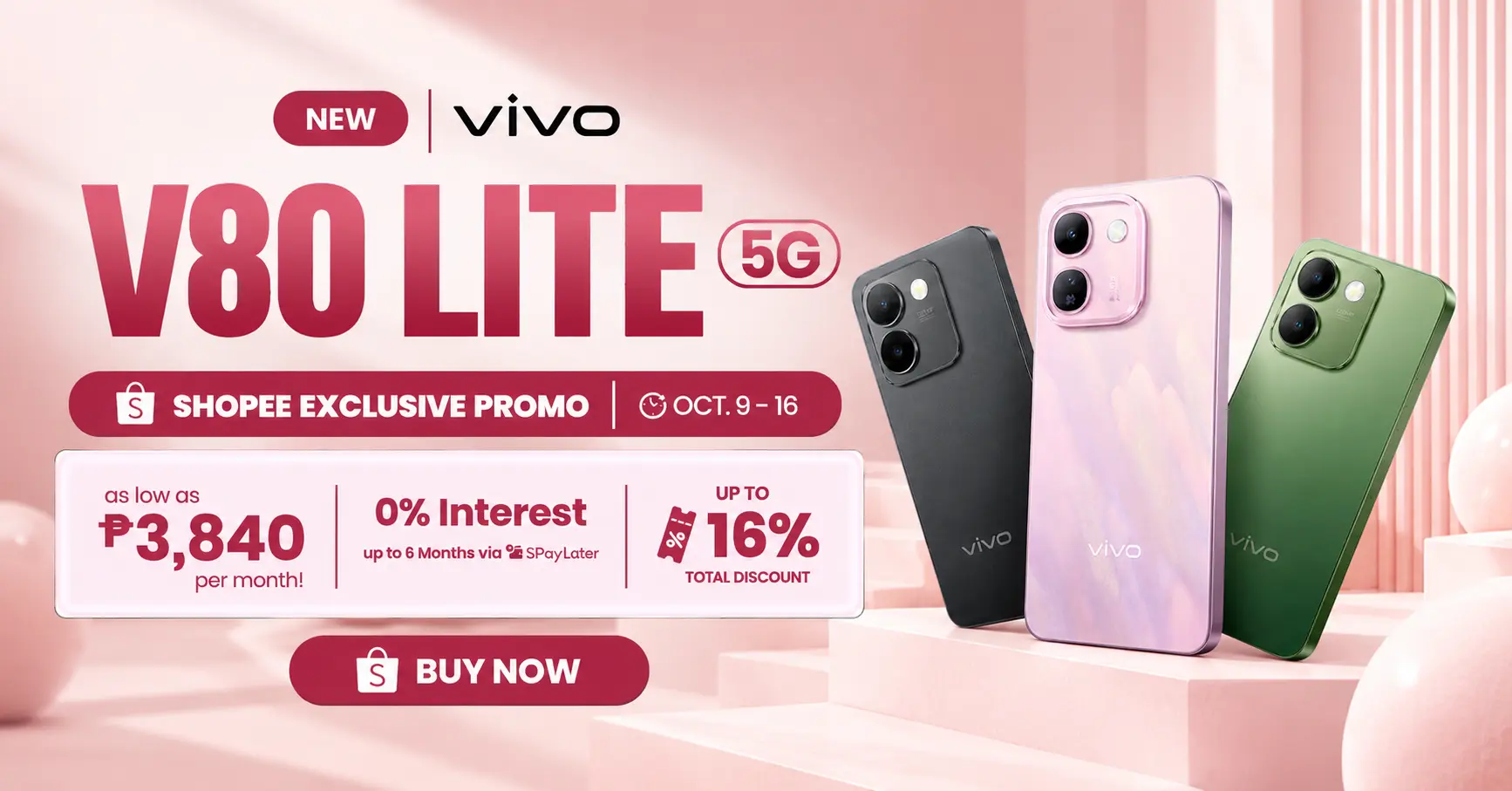 vivo V80 Lite Shopee editorial image highlighting vivo V80 Lite 10.10 Shopee Launch